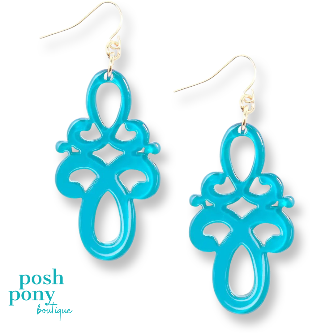 Double Scroll Drop Earring