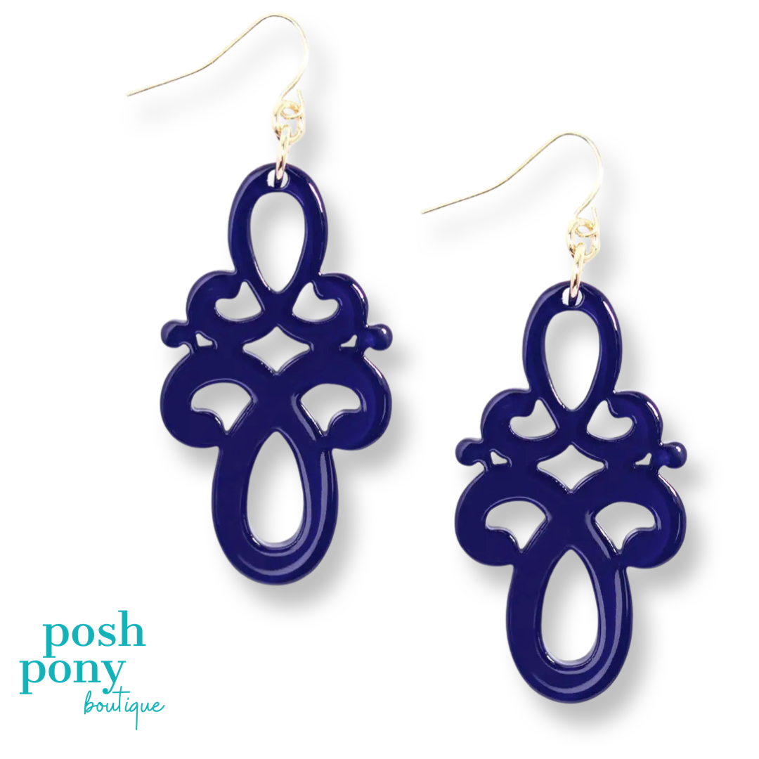 Double Scroll Drop Earring