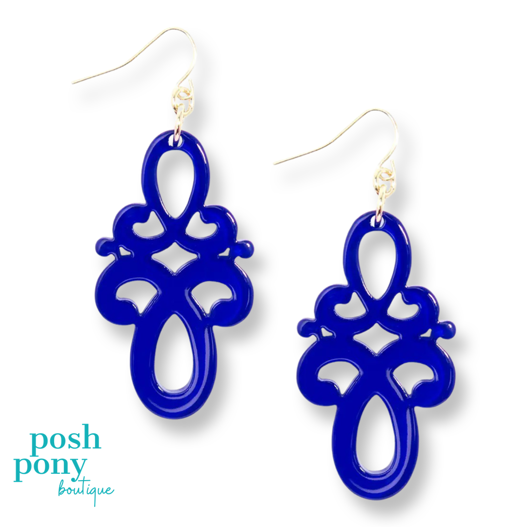 Double Scroll Drop Earring