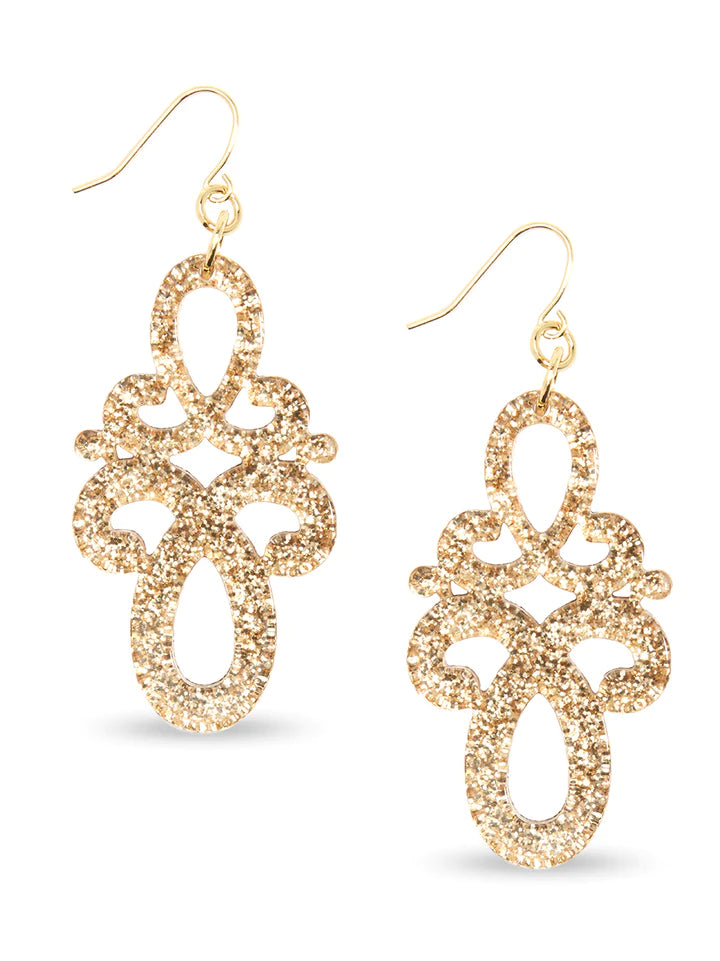 Double Scroll Drop Earring