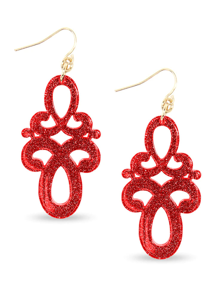 Double Scroll Drop Earring