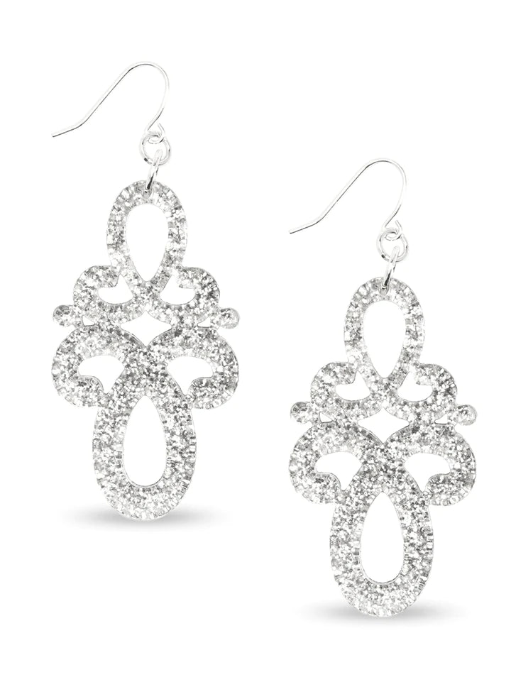 Double Scroll Drop Earring