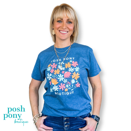 Floral Posh Pony Boutique Tee