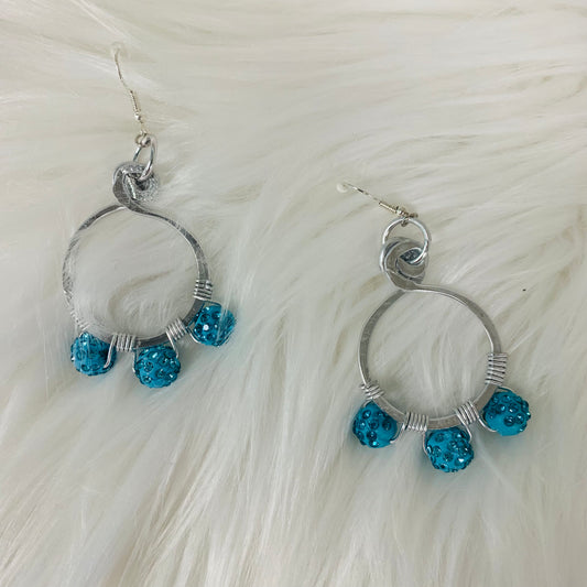 Hammered Silver Toned Earrings