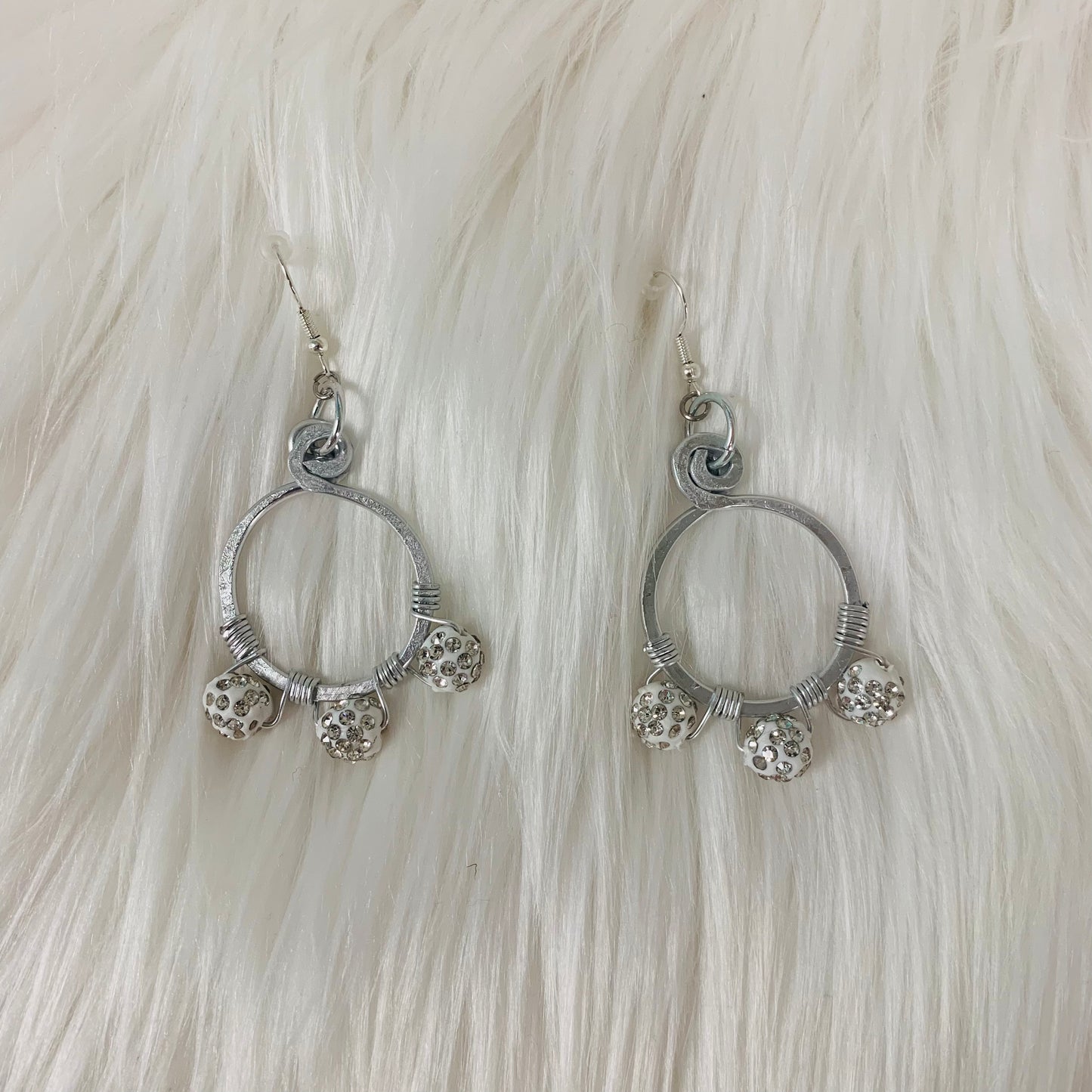 Hammered Silver Toned Earrings