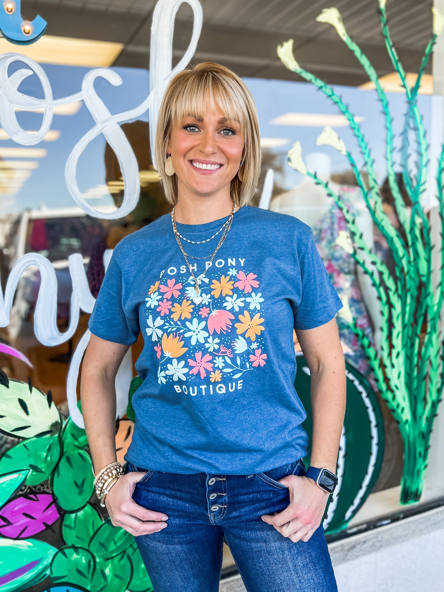 Floral Posh Pony Boutique Tee