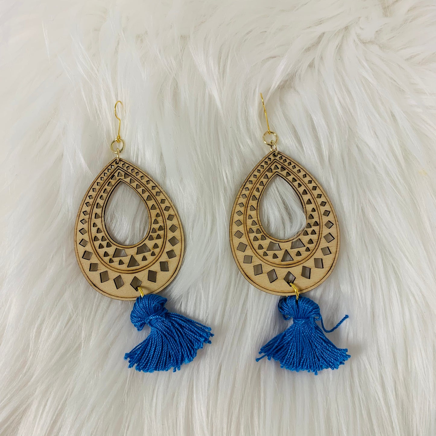 Wooden Tassel Earrings