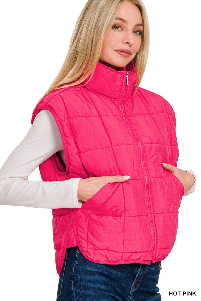 Puffer Vest- Pink