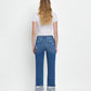 High Rise Cuffed Straight Jeans