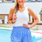Sunny Strolls Shorts- Blue Gingham