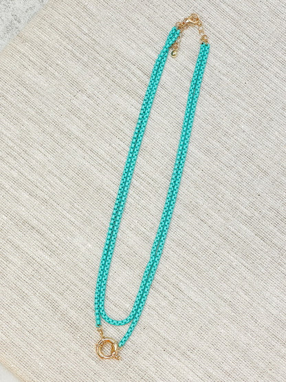 Enamel Box Chain Necklace