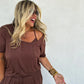 Riley Boyfriend Patch Pocket Tee - Brown