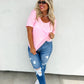 Riley Boyfriend Patch Pocket Tee - Pink