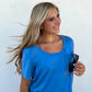 Riley Boyfriend Patch Pocket Tee - Blue