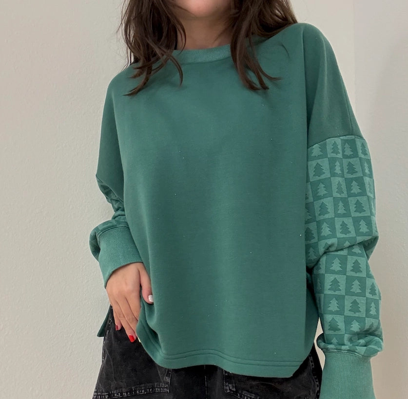 Day Off Sweatshirt- Holiday Tree