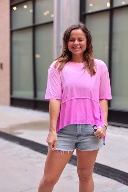 Flowy Activewear Short Sleeve - Pretty in Pink