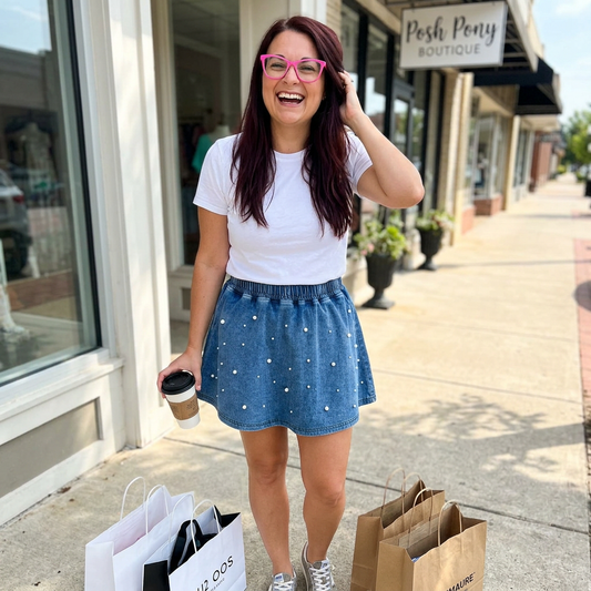 Pearl Breeze Denim Skort