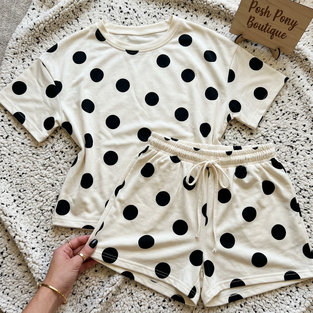 Midnight Dot Lounge Set