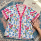 Fun & Flirty Ruffled Trim V Neck Top