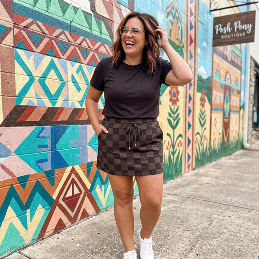Checkered Chocolate Skort