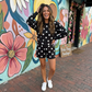 Luna Luxe Pullover Set- After Dark Polka Dot