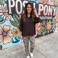 Sloane Button Up Top- Chocolate