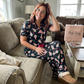 Merry Bow Christmas Treat Ruffle Pajama Set - Adult