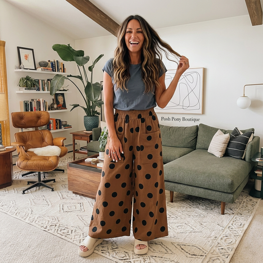 Dot Your Average Pants - Brown
