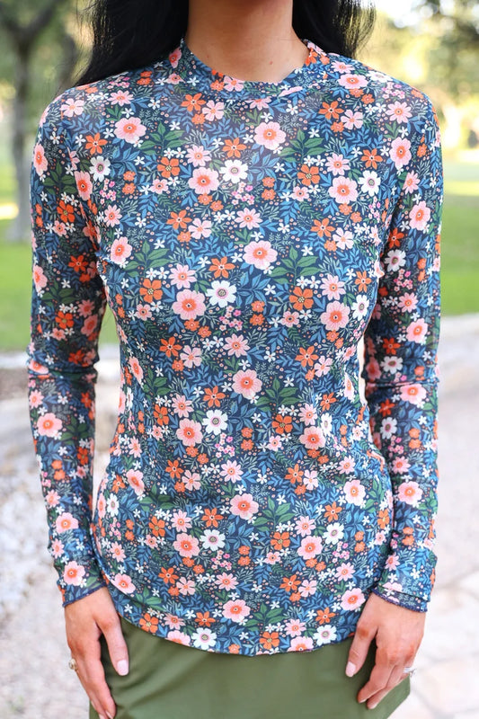 Kate Mesh Top- Gwen Floral