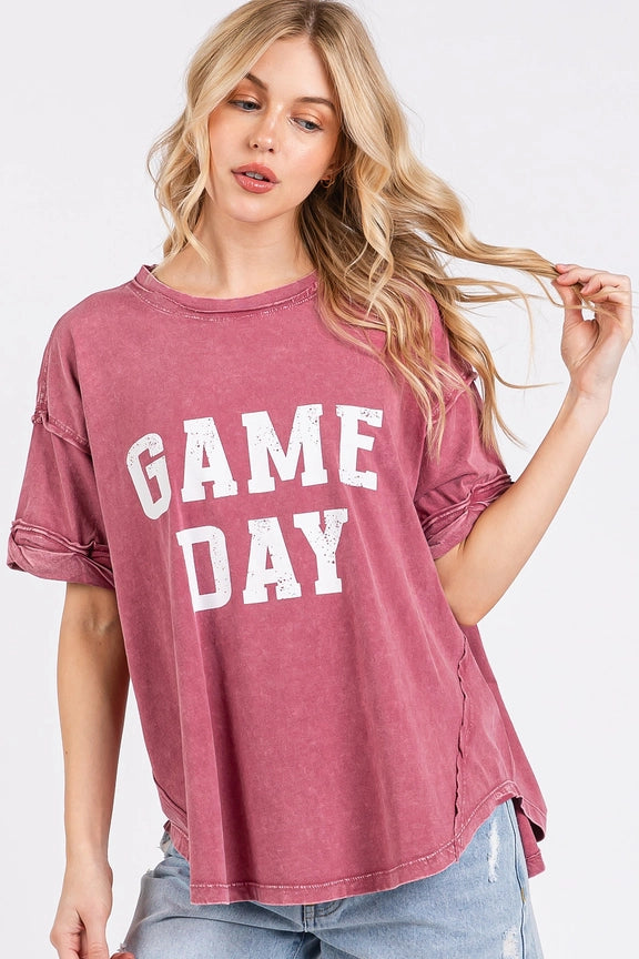 Game Day Raspberry Oversized Top