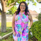 Lizzy Tank Dress - Hot Pink Tropical