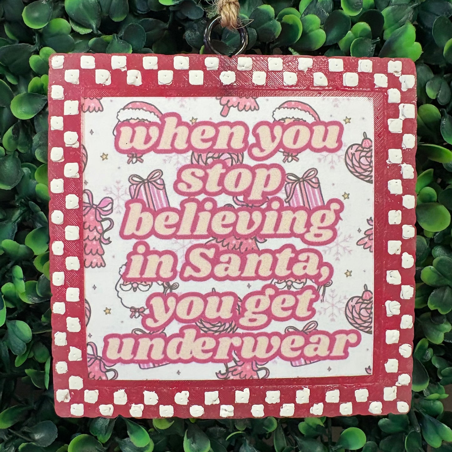 Square Checkered Holiday Fun Car Freshie