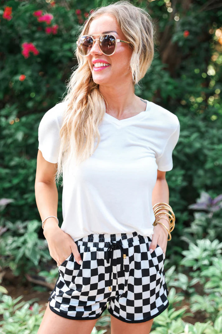 Black/White Checked Out Everyday Shorts