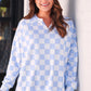 Riley French Terry - Blue Checkered