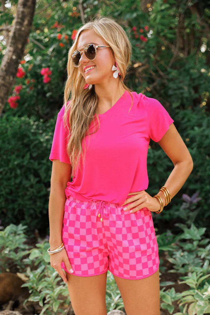 Pink Checked Out Everyday Shorts