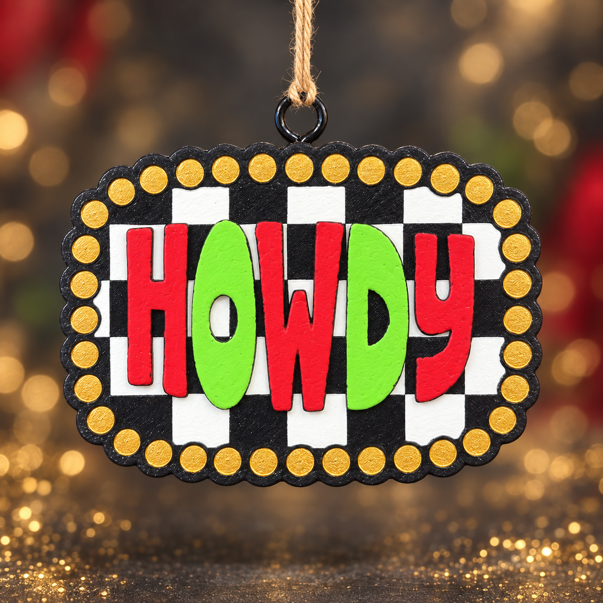 Holiday Howdy Concho Car Freshie