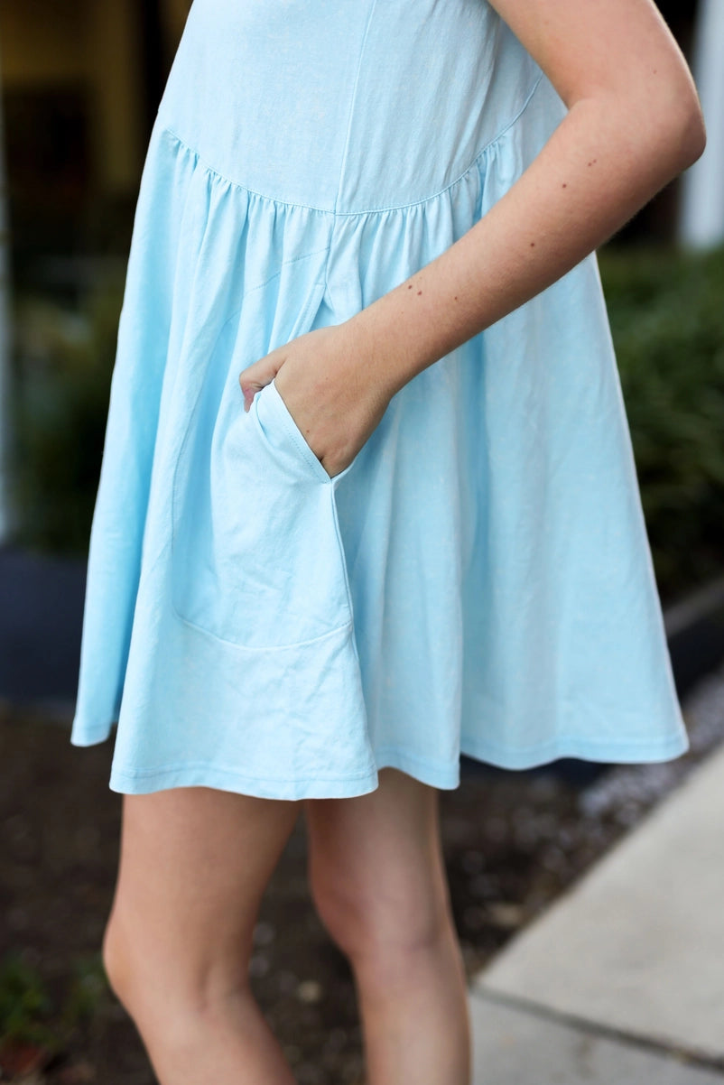 On the Daily Swing Dress - (Sky Blue)