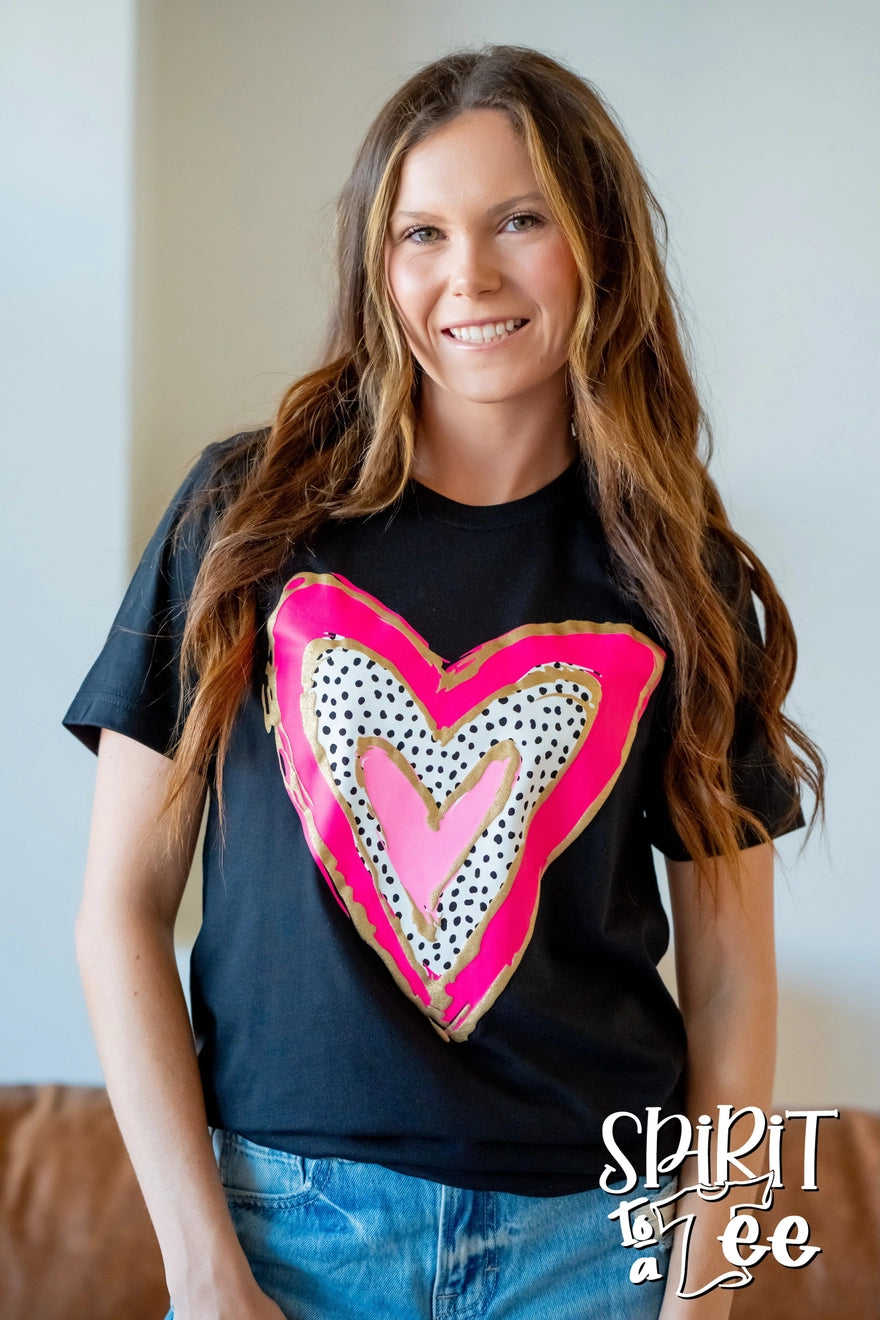 Heart With Puff Ink Valentine's Day Tee