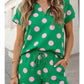 Polka Dot V-neck Shorts Set