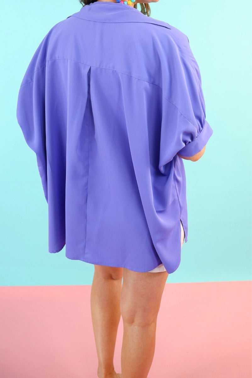 Oakley Oversized Blouse - Periwinkle