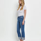 High Rise Cuffed Straight Jeans