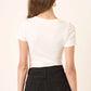 Round Neck Tee Bodysuit- Ivory