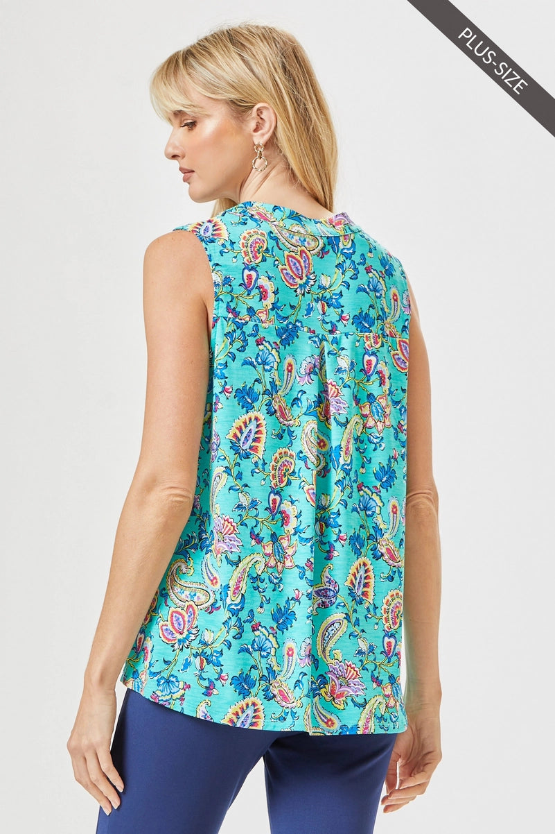 Lizzy Tank - Turquoise Multi