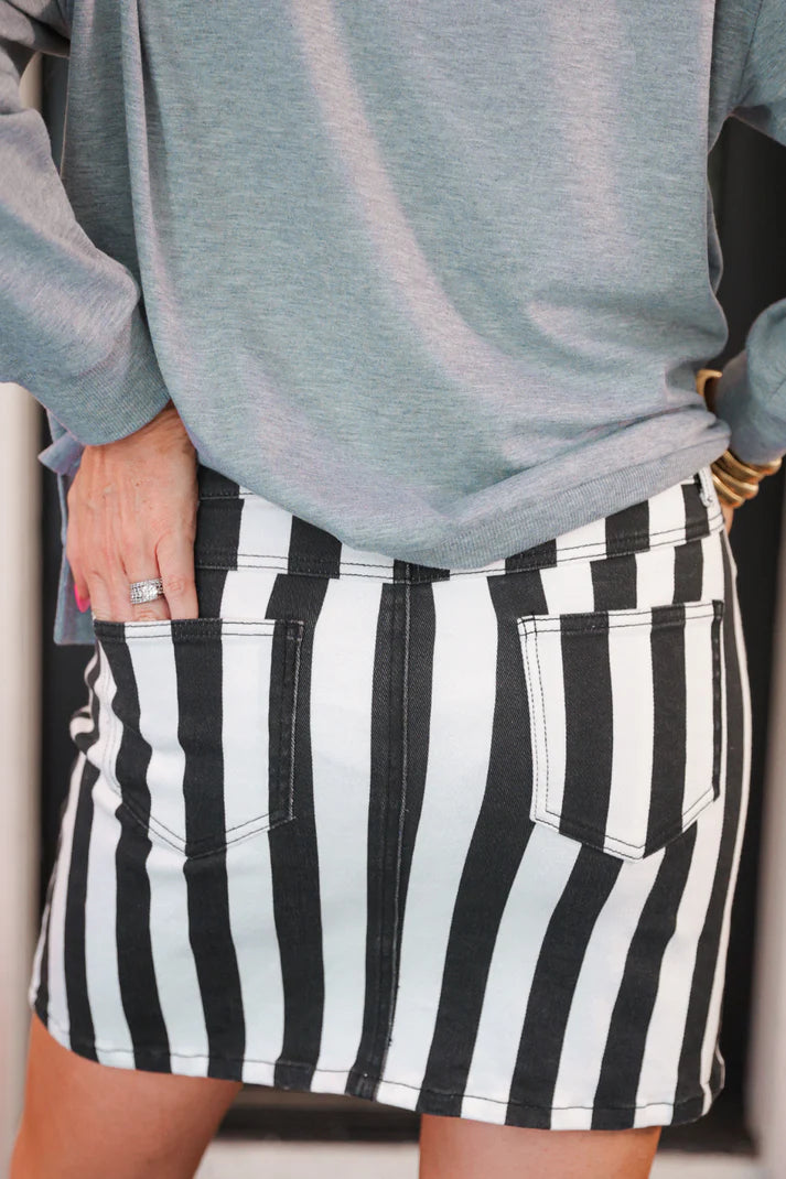 Nova Striped Denim Skirt