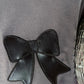 Faux Leather Bow Oversized Tee