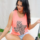 Texas Leopard Neon Coral Tank