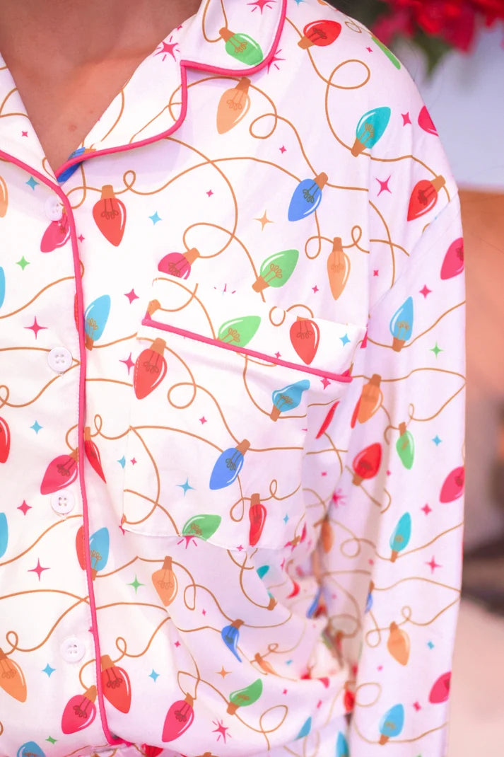 Wrapped In Lights Ruffle Pajama Set