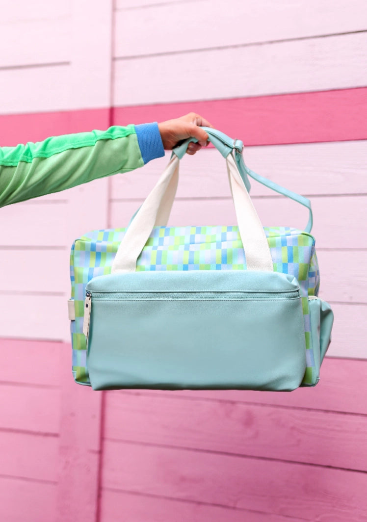 Duffle Bag - Watercolor (Blue/Lime)