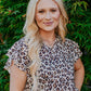 Leopard Print Ruffled Sleeve Blouse