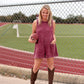 Tailgate Romper- Maroon